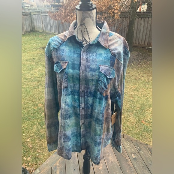 TRUE RELIGION Western Plaid MENS Shirt Ace Size XXL BRAND NEW - Picture 6 of 16